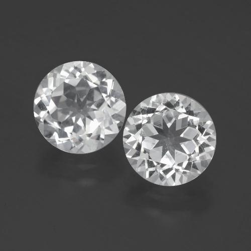 Gemas de Topacio Blanco claro natural de 6.26 ct, Corte Redondo, VVS-VS