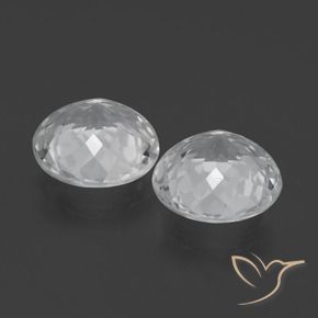 Gemas de Topacio Blanco claro natural de 7.41 ct, Redondo, VVS-VS
