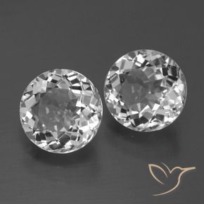 Gemas de topacio blanco natural de 7,05 ct, corte redondo, VVS-VS