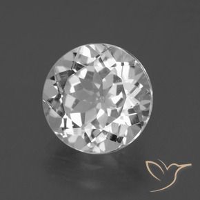 Topacio Blanco claro natural de 4.83 ct, Redondo, VVS-VS