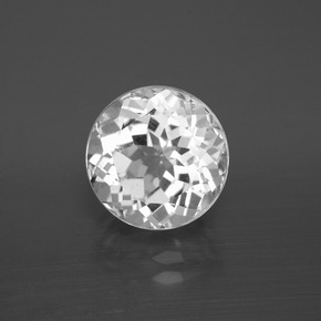 Topacio Blanco claro natural de 4.55 ct, Corte Redondo, VVS-VS