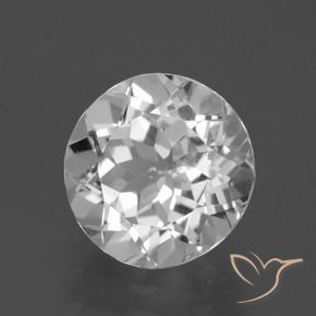 Topacio Blanco claro natural de 4.33 ct, Redondo, VVS-VS