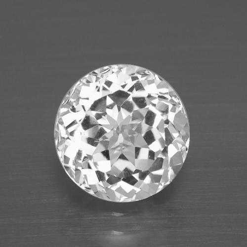 Topacio Blanco claro natural de 4.25 ct, Corte Redondo, VVS-VS