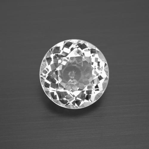 Topacio blanco natural de 4,05 ct, corte redondo, VVS