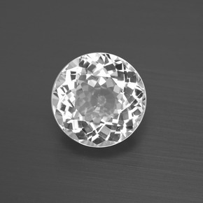 Topacio blanco natural de 4,05 ct, corte redondo, VVS