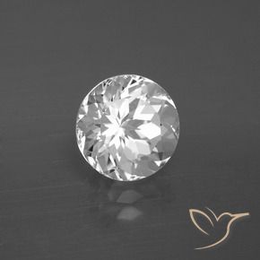 Topacio blanco natural de 3,74 ct, corte redondo, VVS-VS