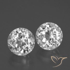 Gemas de Topacio Blanco claro natural de 4.83 ct, Redondo, VS
