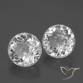 Gemas de Topacio Blanco claro natural de 6.30 ct, Redondo, VVS-VS