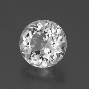 Topacio blanco natural de 6,06 ct, corte redondo, VS