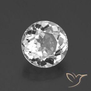 Topacio Blanco claro natural de 4.75 ct, Redondo, VVS-VS