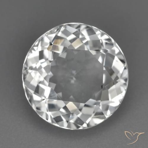 Topacio Blanco claro natural de 5.08 ct, Redondo, VVS-VS