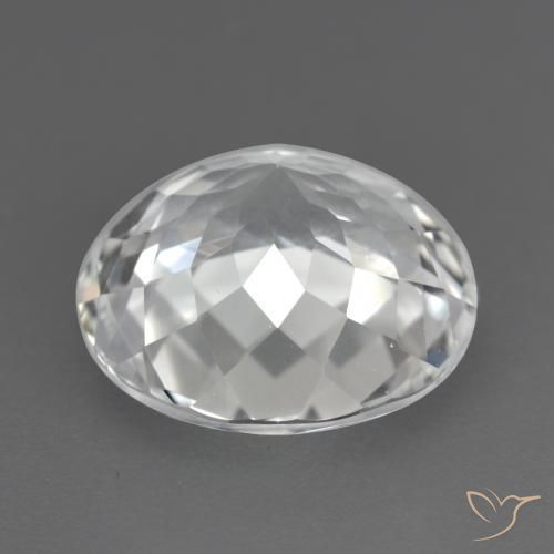 Topacio Blanco claro natural de 5.08 ct, Redondo, VVS-VS