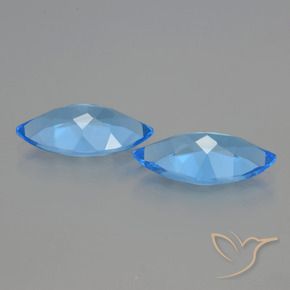 Gemas de Topacio Azul Suizo natural de 8.48 ct, Marquesa, VVS-VS
