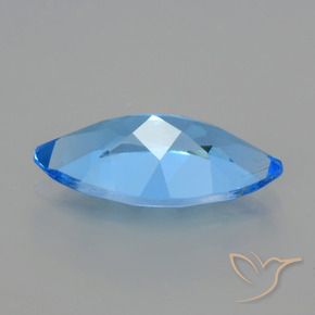 Topacio azul natural de 4,30 ct, marquesa, VVS-VS