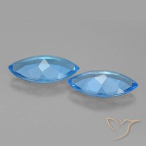 Gemas de Topacio Azul Suizo natural de 7.21 ct, Marquesa, VS