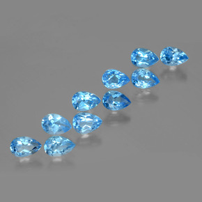Gemas de Topacio Azul Suizo natural de 5.47 ct, En forma de pera, VVS-VS