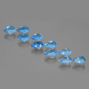 Gemas de Topacio Azul Suizo natural de 5.47 ct, En forma de pera, VVS-VS