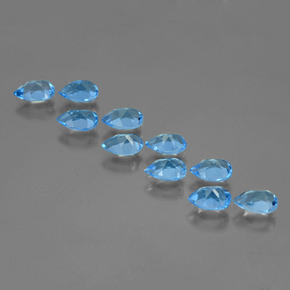 Gemas de topacio azul natural de 4,97 ct, en forma de pera, VVS-VS