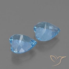 Gemas de Topacio Azul Cielo natural de 5.78 ct, Corazón, VVS-VS