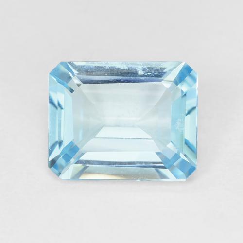 Topacio Azul Suizo natural de 3.25 ct, corte esmeralda, VVS-VS
