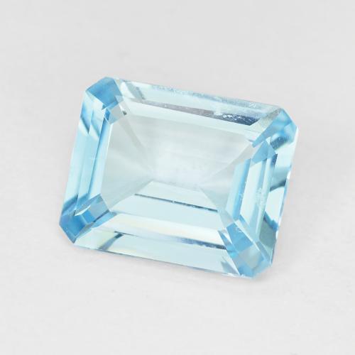 Topacio Azul Suizo natural de 3.25 ct, corte esmeralda, VVS-VS