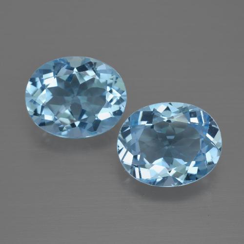 Gemas de Topacio Azul Suizo natural de 6.20 ct, Ovalada, VVS-VS