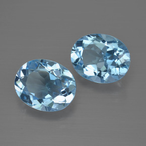 Gemas de Topacio Azul Suizo natural de 6.20 ct, Ovalada, VVS-VS