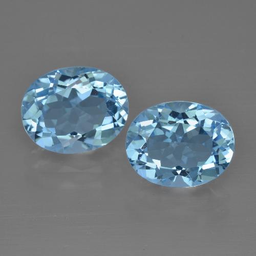 Gemas de topacio azul natural de 6,95 ct, corte óvalo, VS