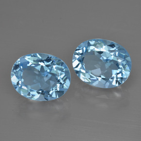 Gemas de topacio azul natural de 6,95 ct, corte óvalo, VS