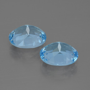 Gemas de topacio azul natural de 6,95 ct, corte óvalo, VS