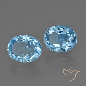 Gemas de Topacio Azul Cielo natural de 6.89 ct, Ovalada, VVS-VS