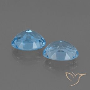 Gemas de Topacio Azul Cielo natural de 6.89 ct, Ovalada, VVS-VS