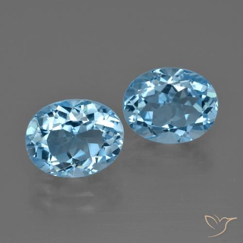 Gemas de topacio azul natural de 7,05 ct, corte óvalo, VVS-VS