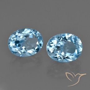 Gemas de topacio azul natural de 7,05 ct, corte óvalo, VVS-VS