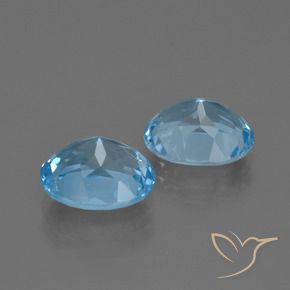 Gemas de topacio azul natural de 7,05 ct, corte óvalo, VVS-VS