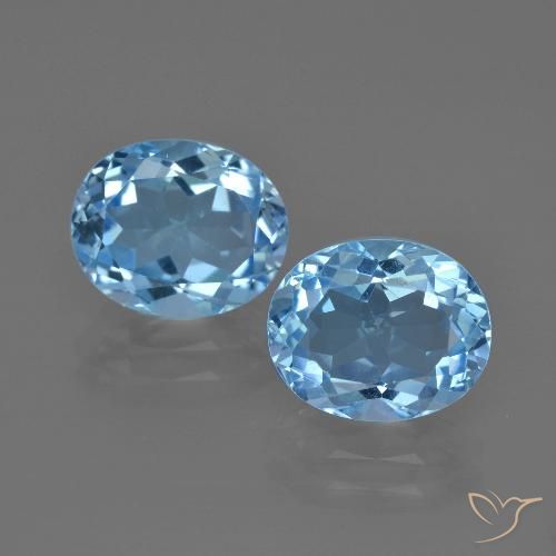 6.57ctw Natural Azul Suizo Topacio, Ovalada, VS