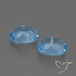 Gemas de Topacio Azul Suizo natural de 6.57 ct, Ovalada, VS