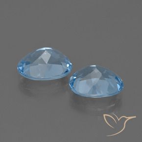 Gemas de Topacio Azul Cielo natural de 6.30 ct, Ovalada, VVS