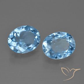 Gemas de Topacio Azul Cielo natural de 6.58 ct, Ovalada, VVS-VS