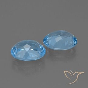 Gemas de Topacio Azul Cielo natural de 6.58 ct, Ovalada, VVS-VS
