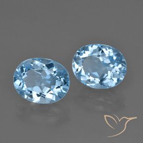 Gemas de Topacio Azul Cielo natural de 6.91 ct, Ovalada, VVS-VS