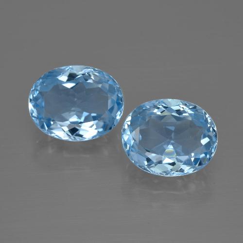 Gemas de topacio azul natural de 7,00 ct, corte óvalo, VVS-VS