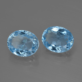 Gemas de topacio azul natural de 7,00 ct, corte óvalo, VVS-VS