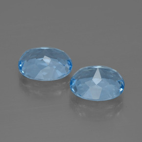 Gemas de topacio azul natural de 7,00 ct, corte óvalo, VVS-VS