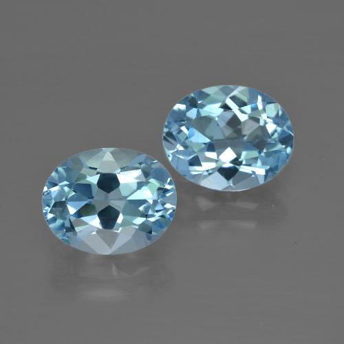 Gemas de Topacio Azul Suizo natural de 6.13 ct, Corte Óvalo, VVS