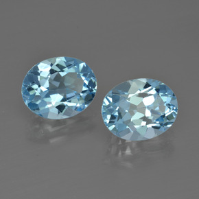 Gemas de Topacio Azul Suizo natural de 6.13 ct, Corte Óvalo, VVS