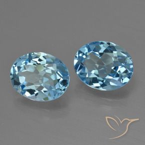 Gemas de Topacio Azul Cielo natural de 6.03 ct, Ovalada, VVS