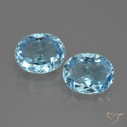 6.98ctw Natural Azul Cielo Topacio, Ovalada, VVS