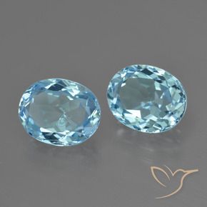 Gemas de Topacio Azul Cielo natural de 6.98 ct, Ovalada, VVS