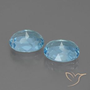 Gemas de Topacio Azul Cielo natural de 6.98 ct, Ovalada, VVS